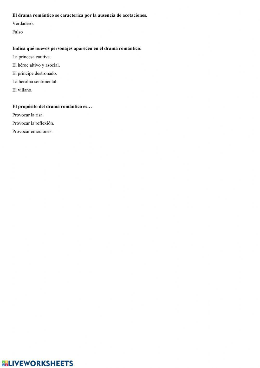 Repasamos el Romanticismo.