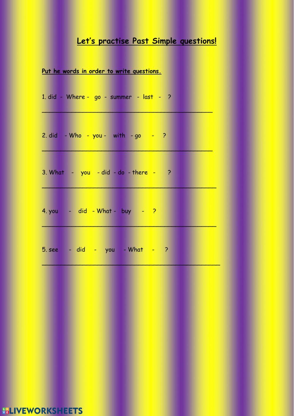 Past simple questions