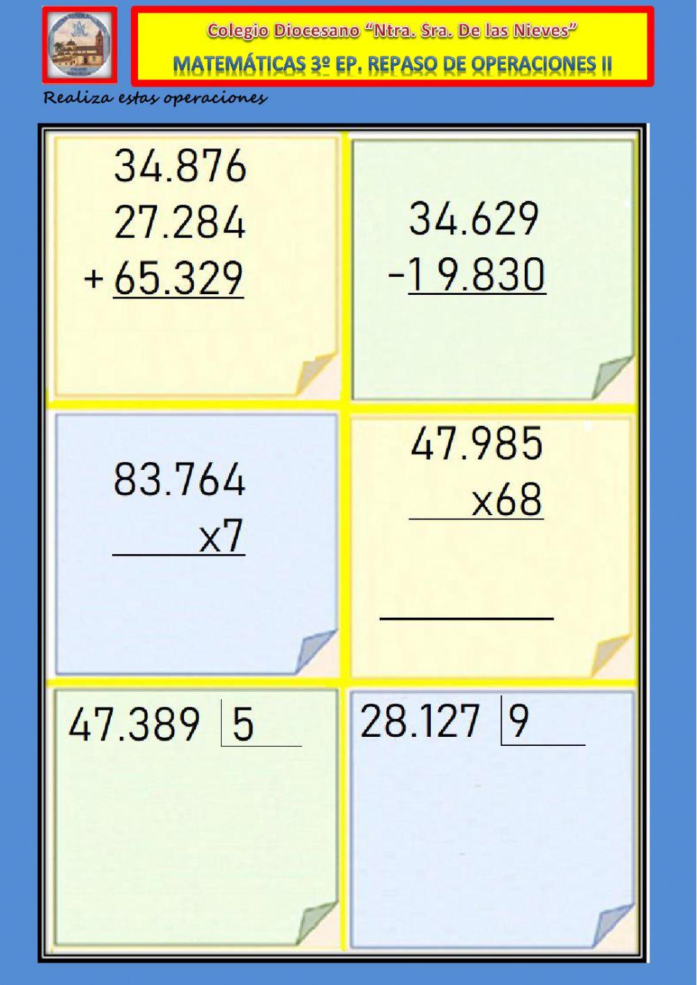 Repaso de operaciones