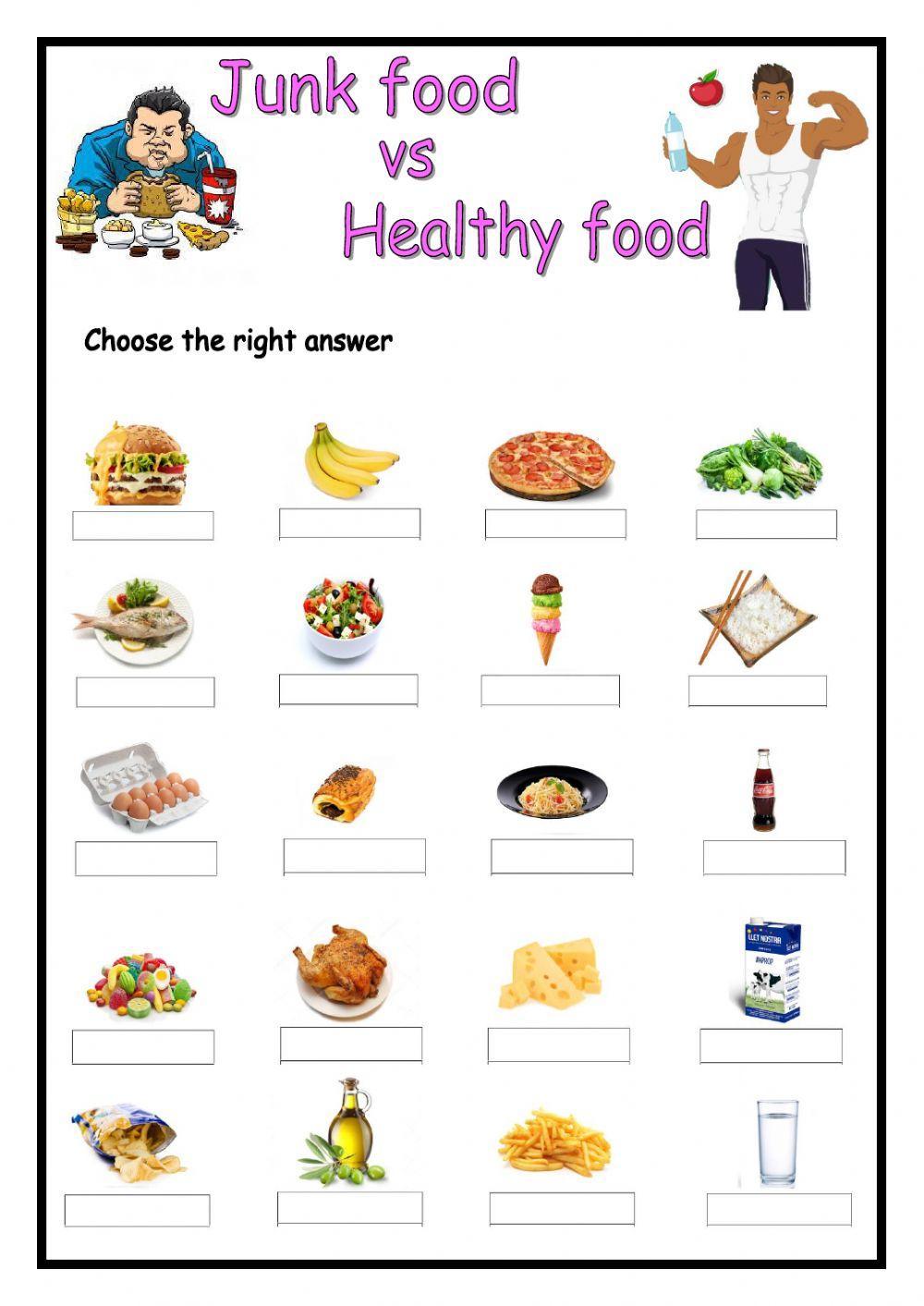 Junk food vs healthy food