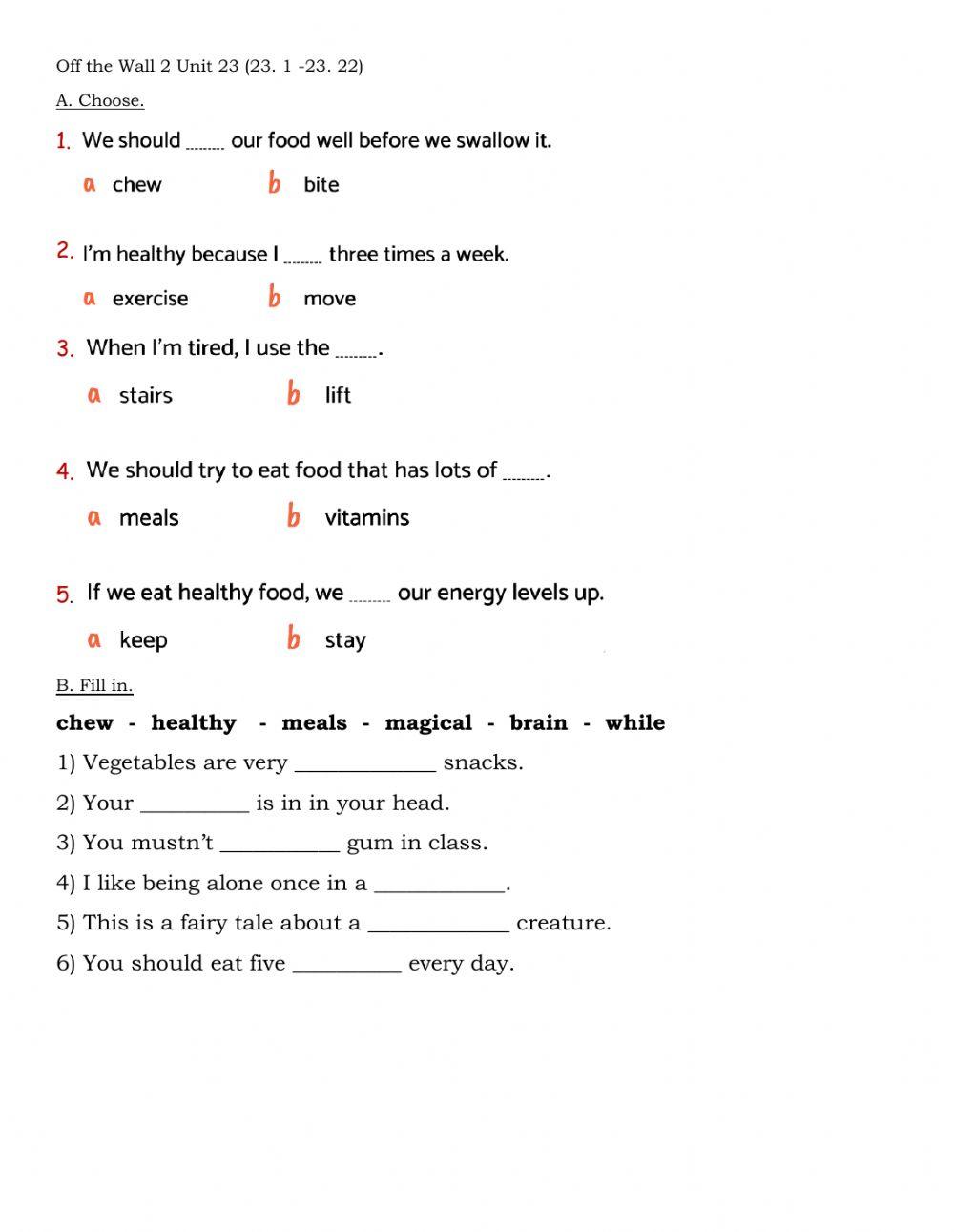 Off the Wall 2 Unit 23 (23.1 -23. 22)