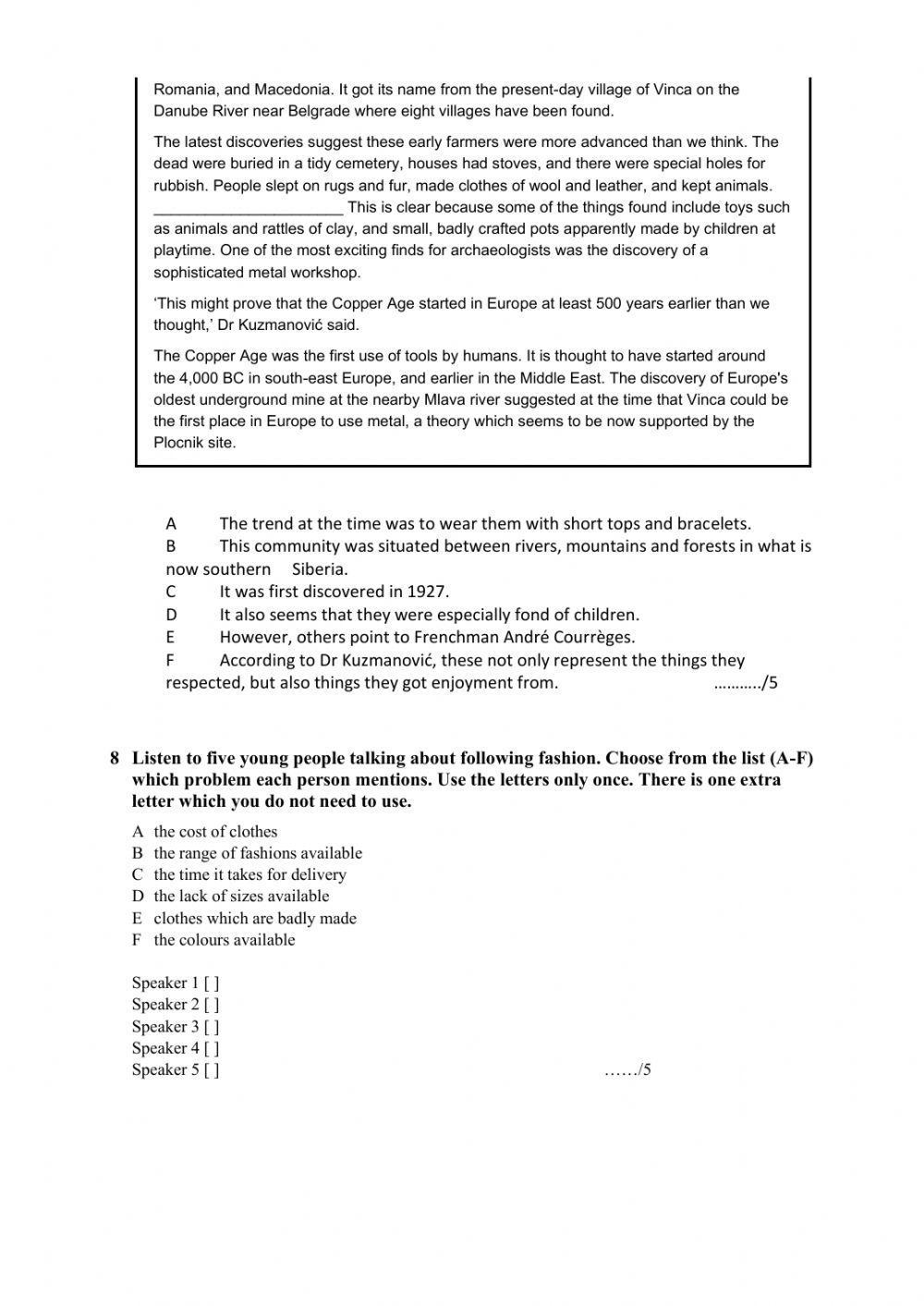 Upper- int test- Unit 2