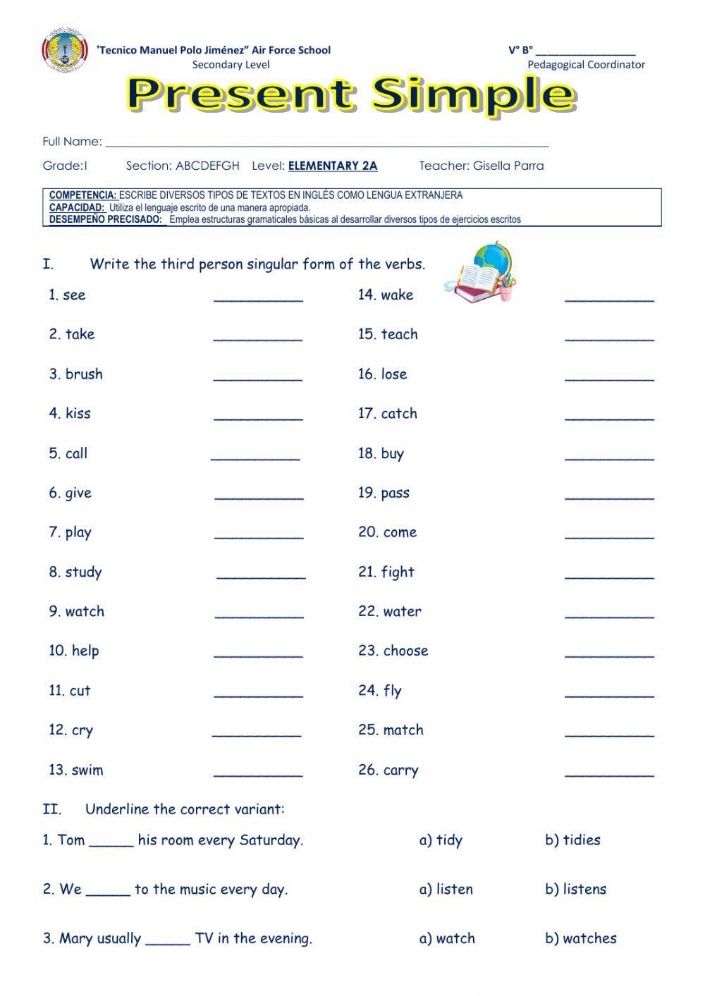Present Simple - Affirmative