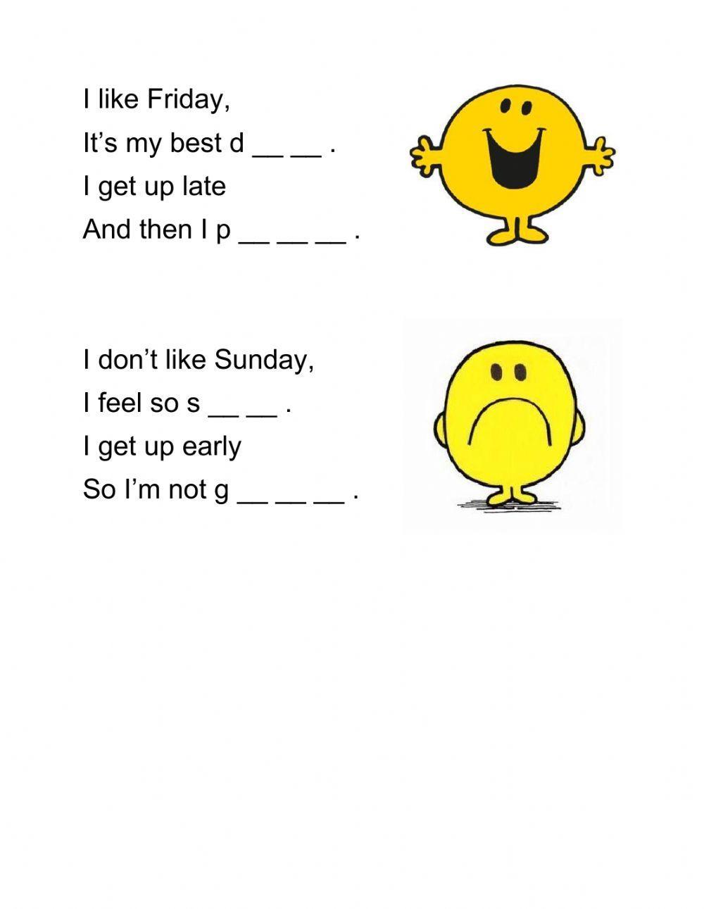 I like Sunday - poem