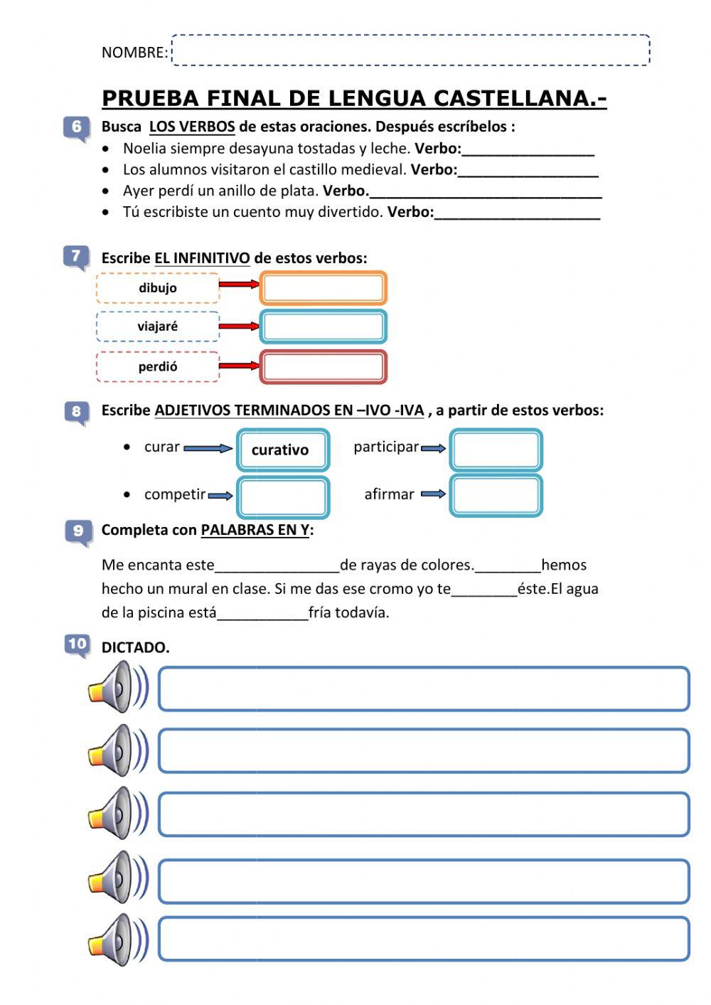 Prueba final de lengua castellana 3