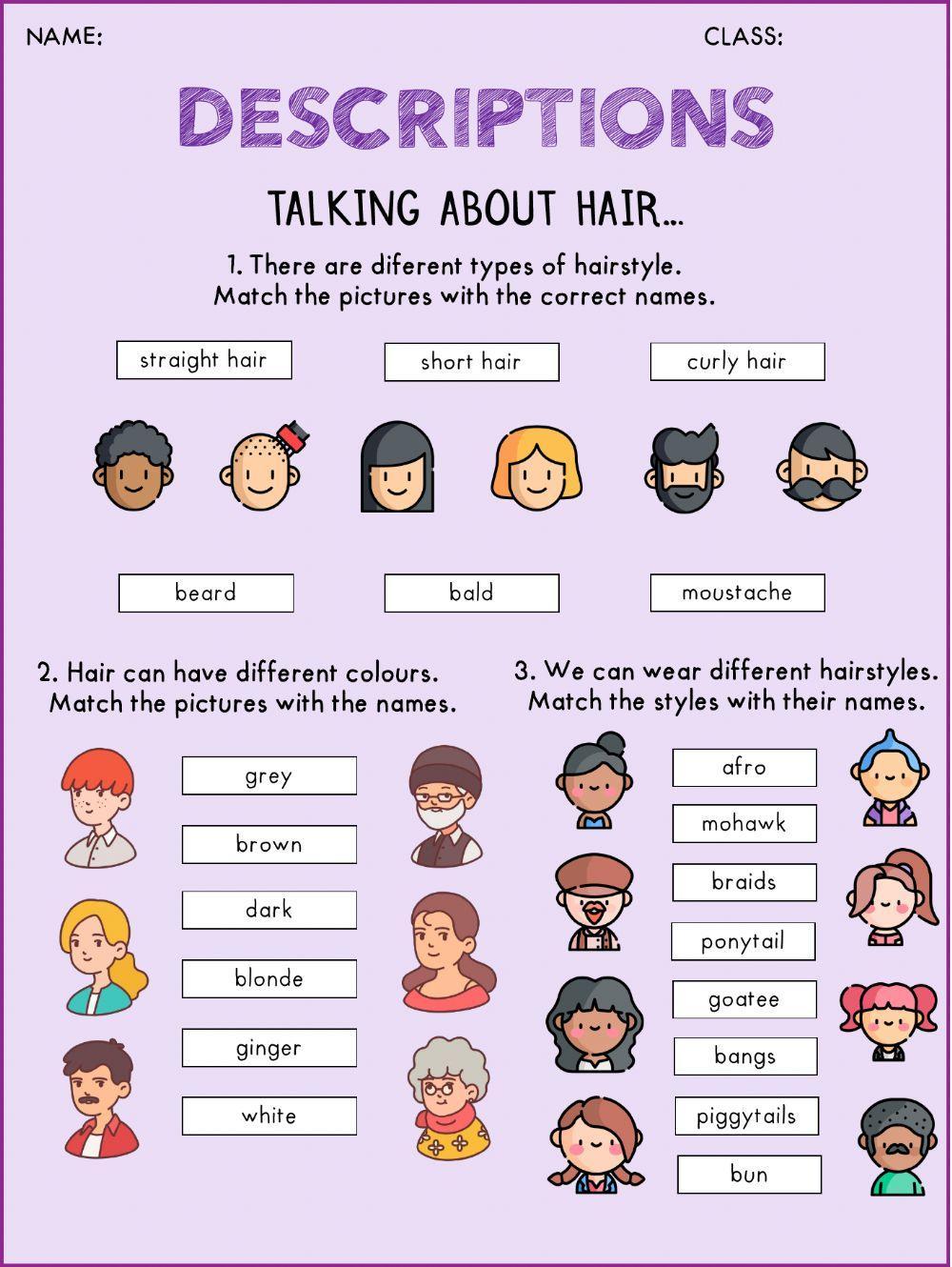 Describing: hair