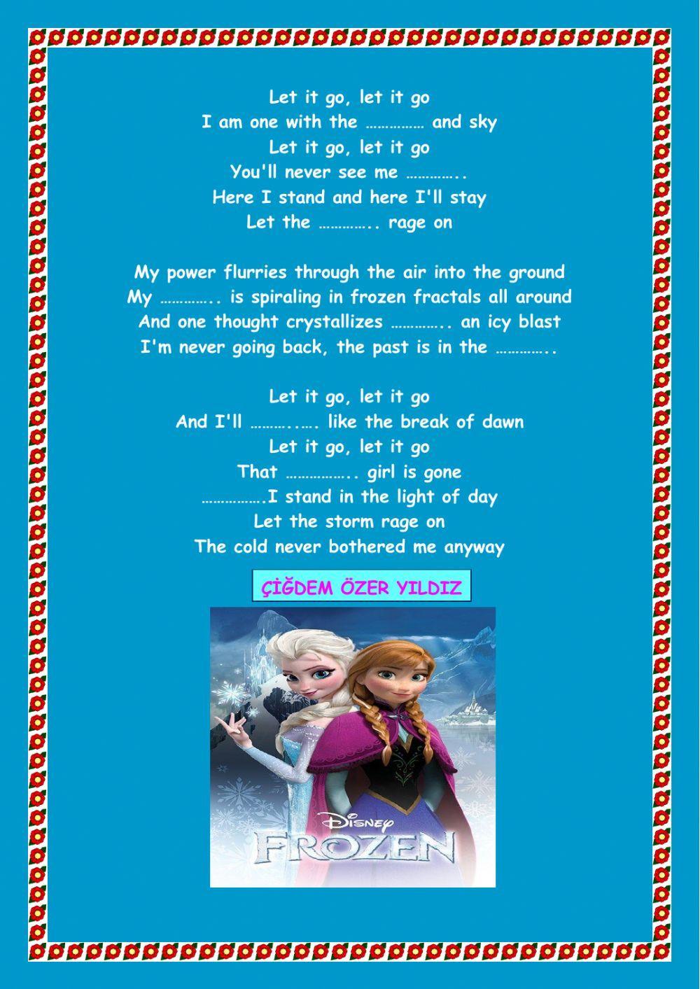 Listen to the song and fill in the blanks