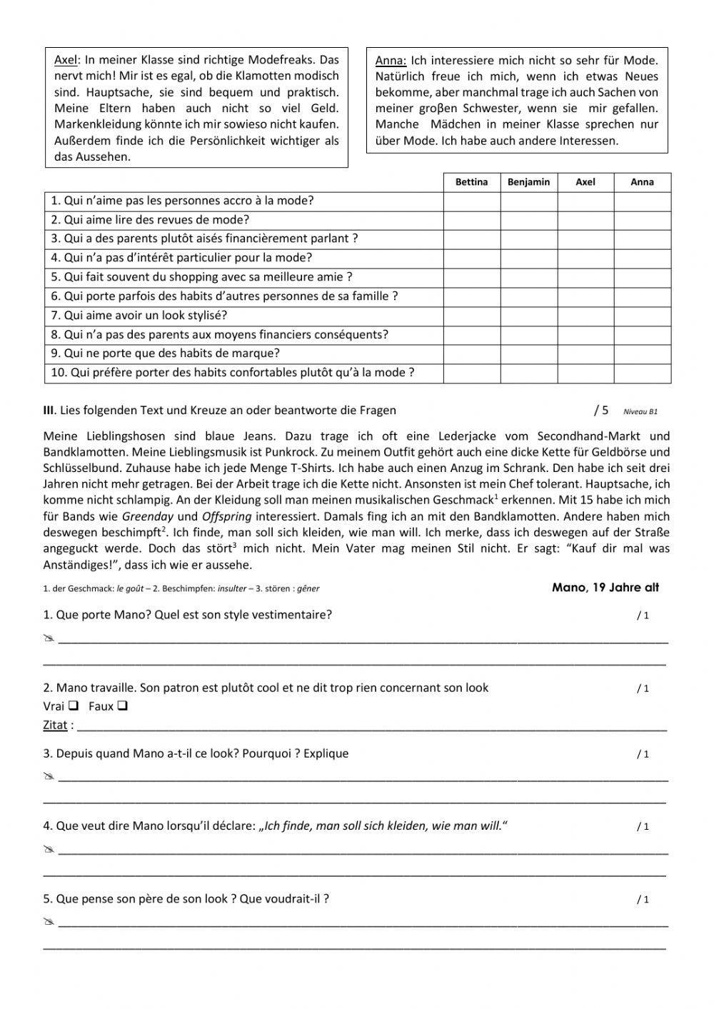 Zum Thema Kleidung (CE)