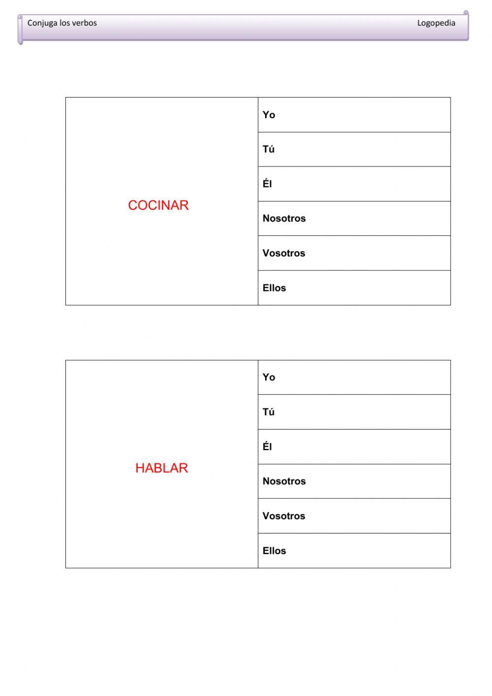 Conjugación de verbos