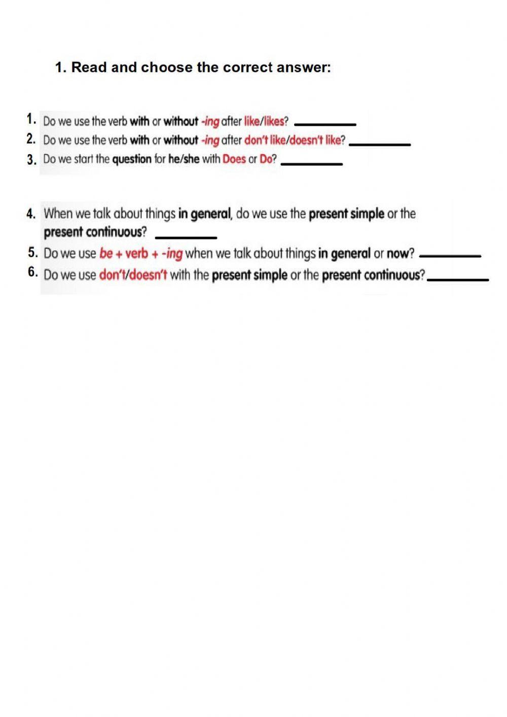 Grammar revision 6th II