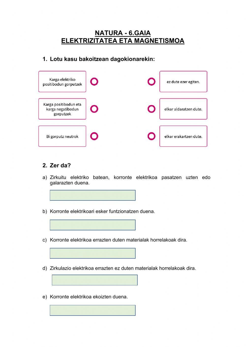 Elektrizitatea eta magnetismoa (LH6)