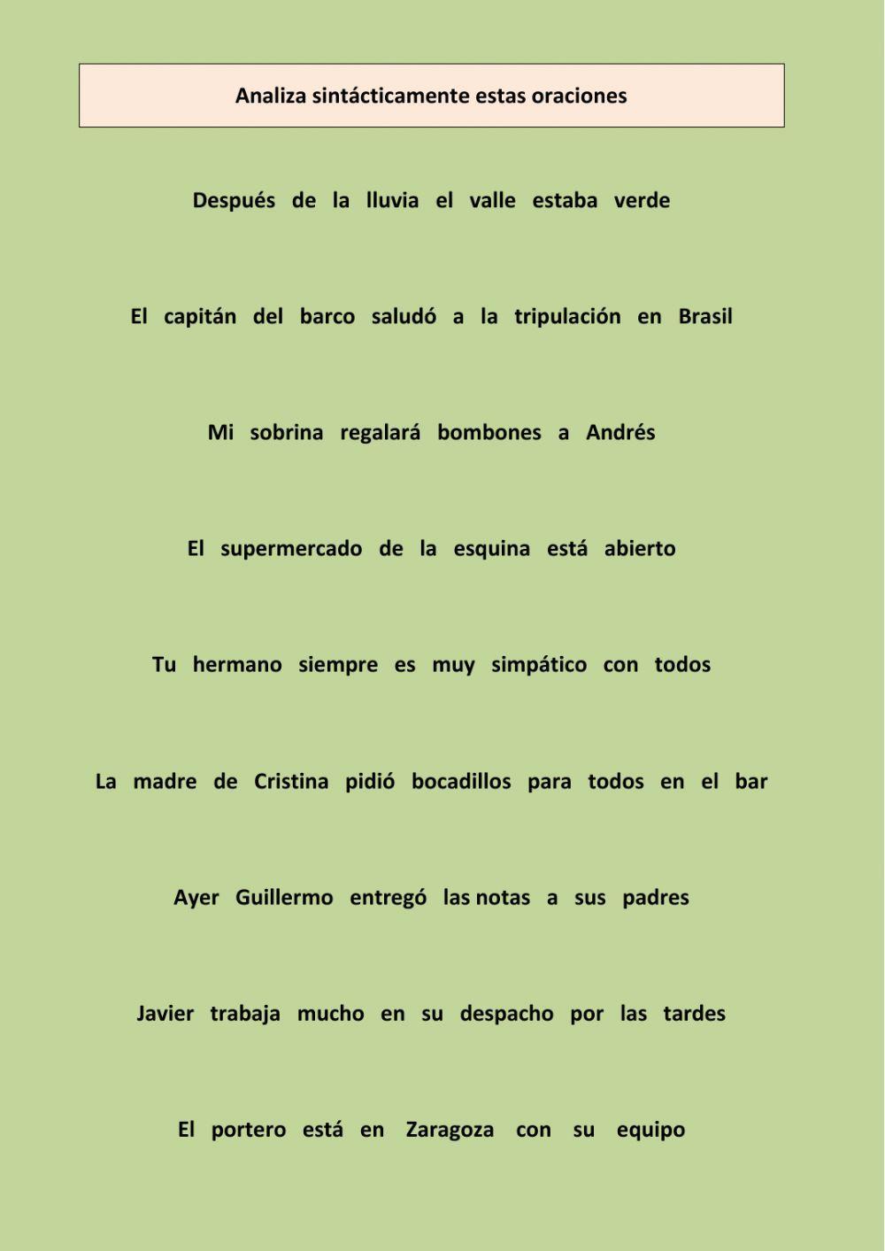 ANÁLISIS SINTÁCTICO