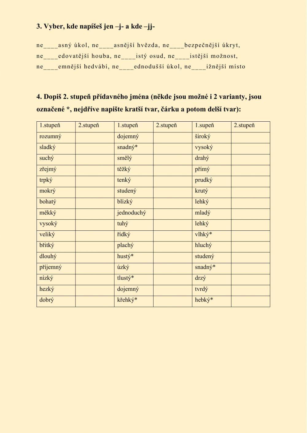 Stupňování přídavných jmen