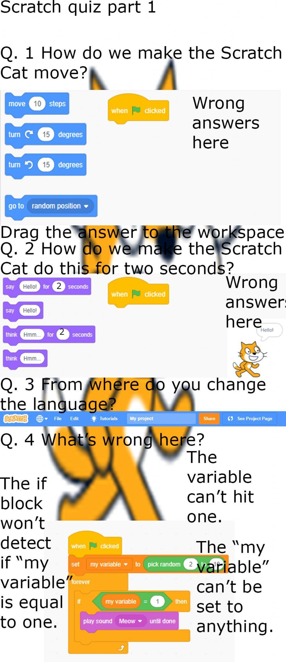 Scratch quiz part 1 worksheet | Live Worksheets