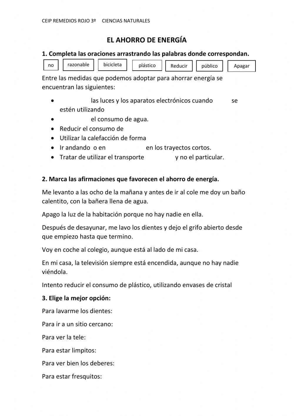 El ahorro de la energía