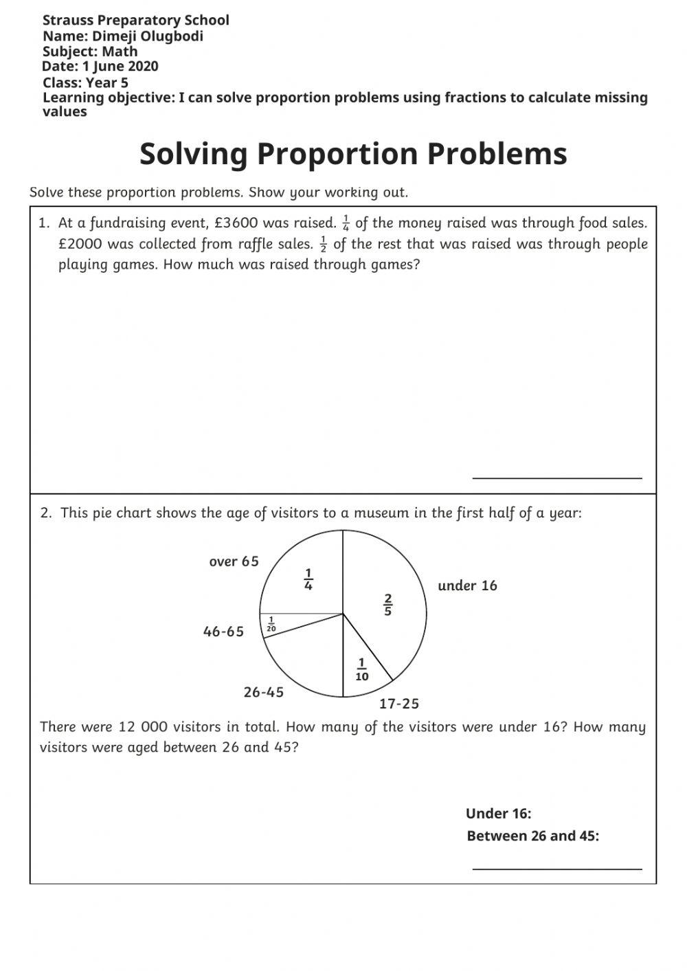 Solving Proportion Problems