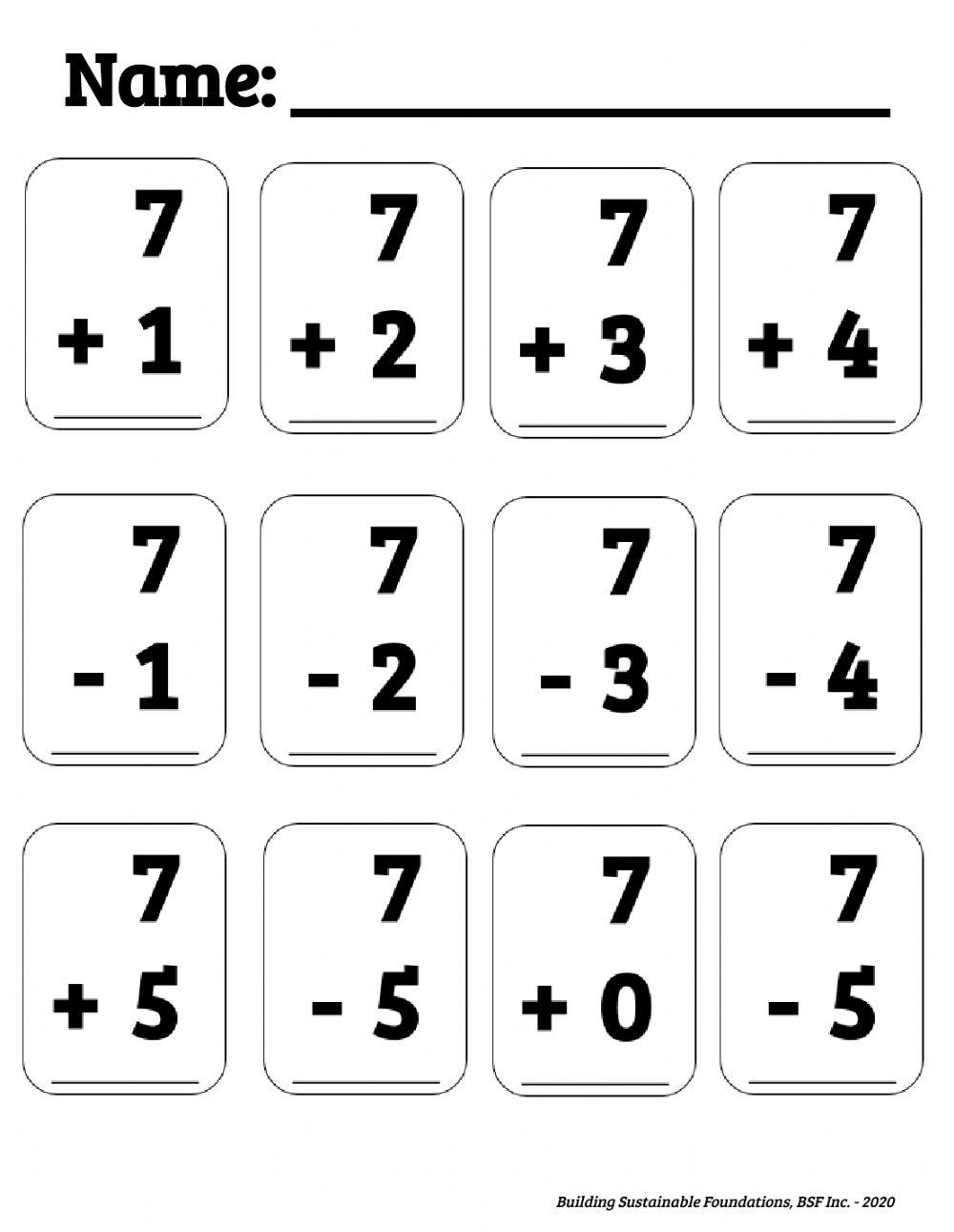 Mixed Problems Worksheet (7)  - One Minute Drill