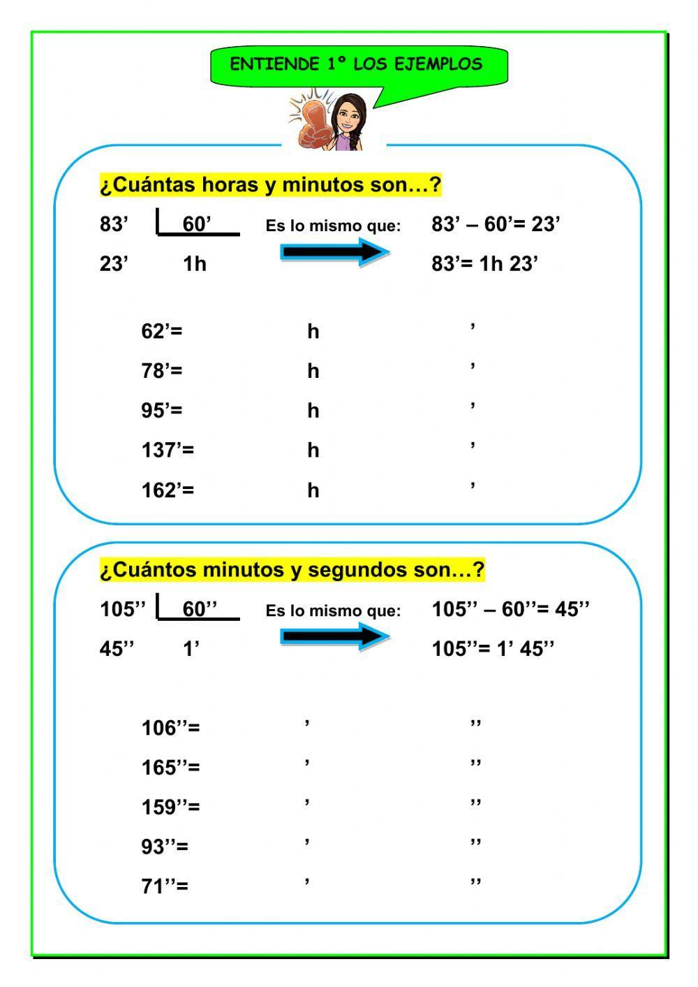 Horas, minutos y segundos