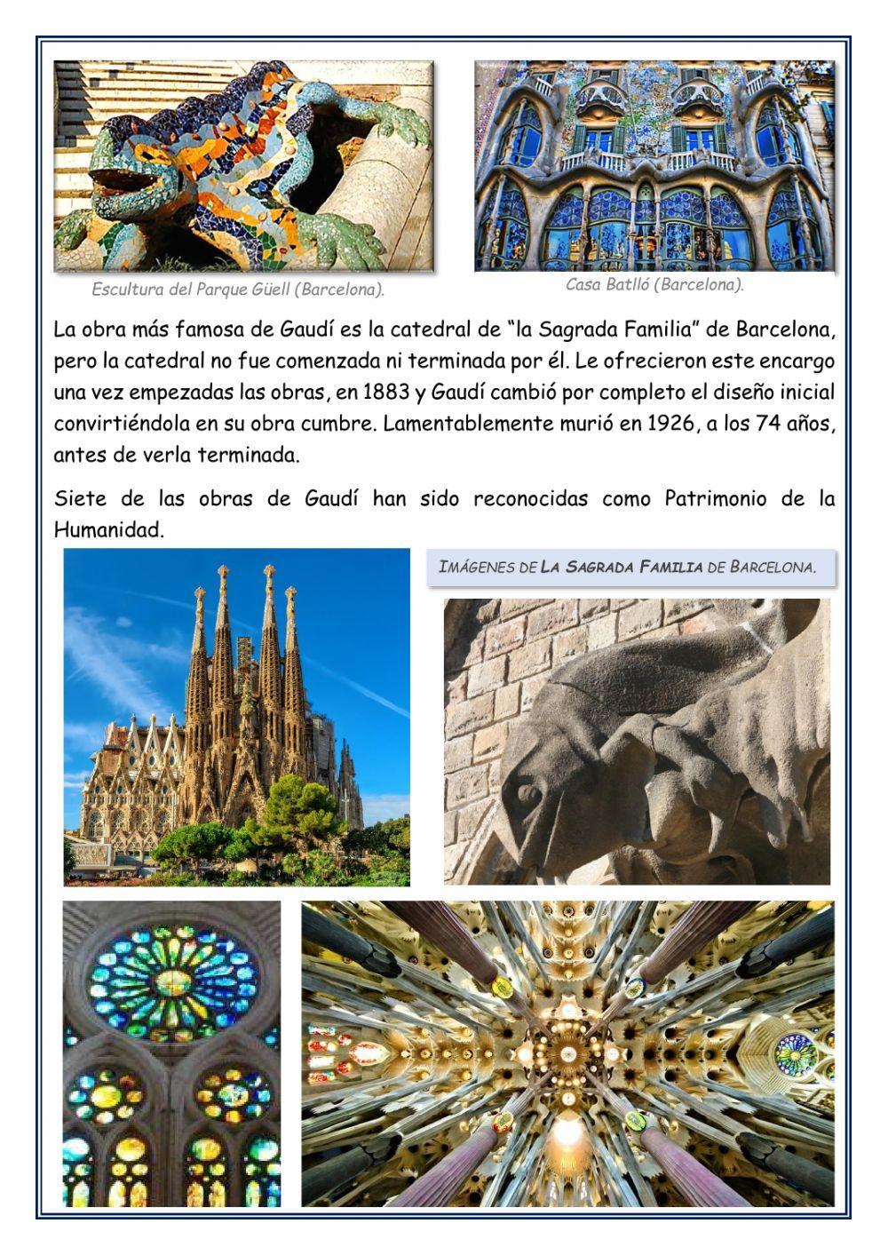 Compensión lectora Gaudí