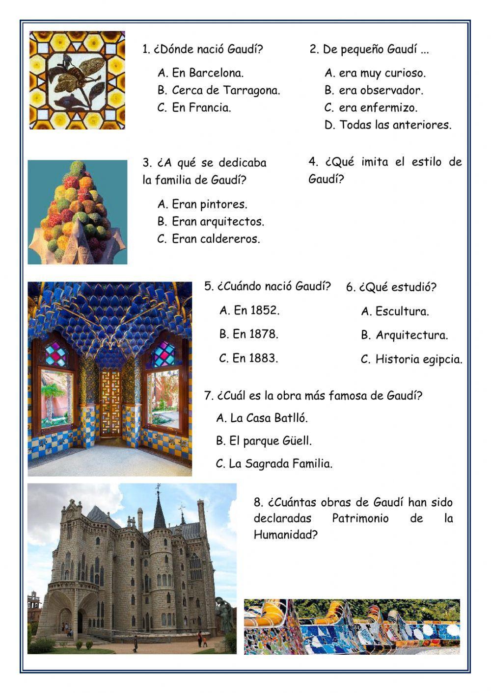 Compensión lectora Gaudí