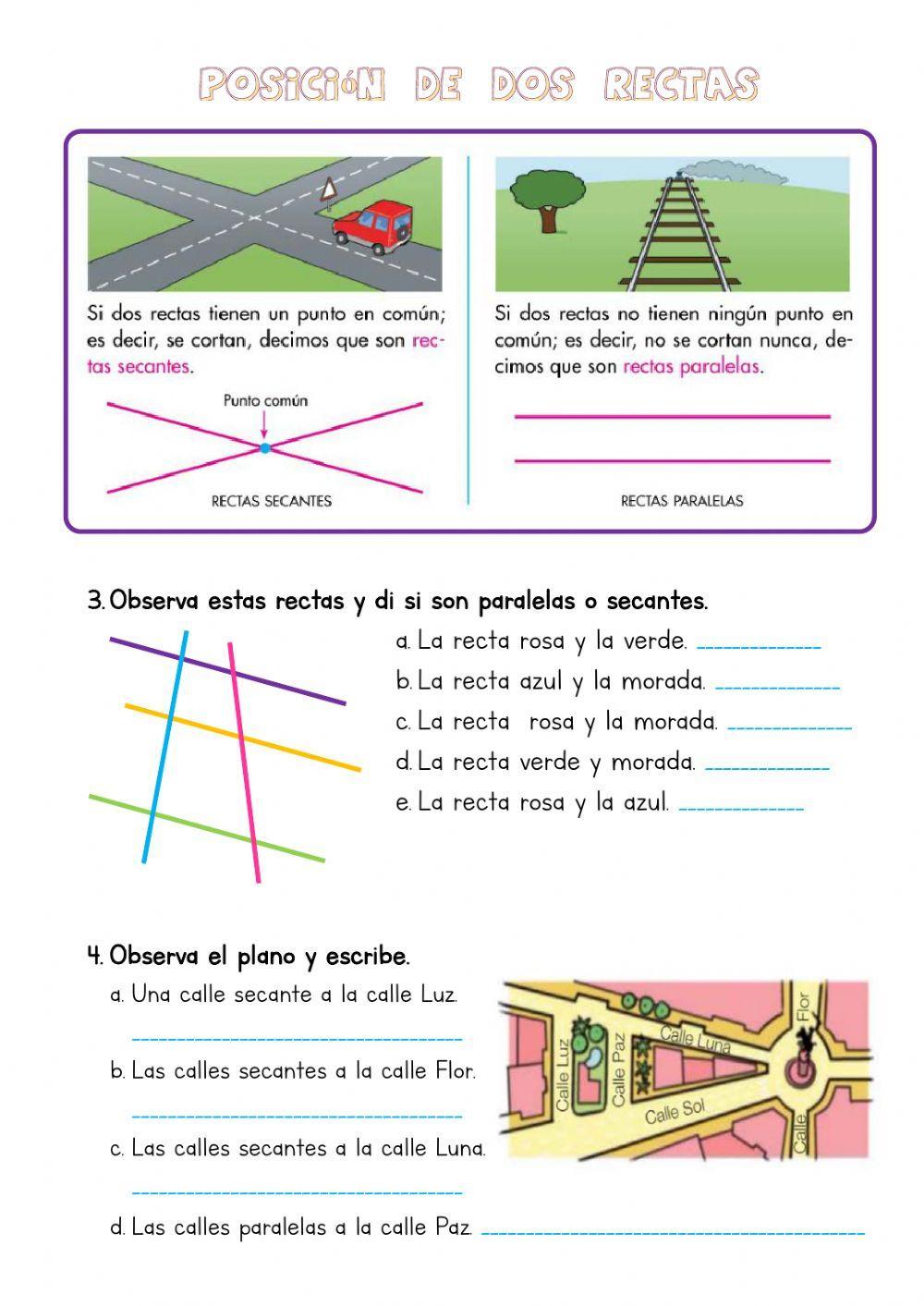 Segmento. Posición de dos rectas.