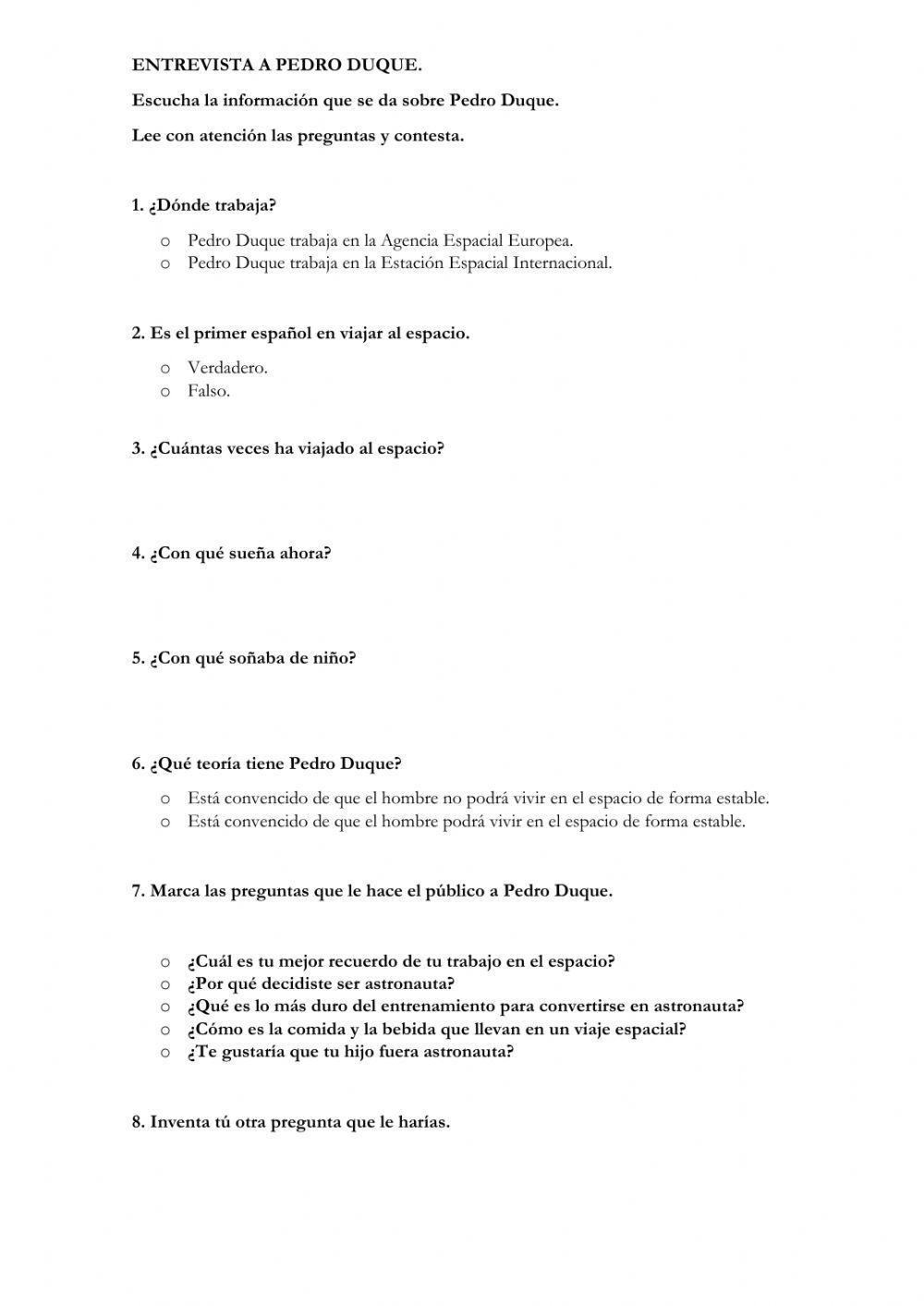 Entrevista a pedro duque.