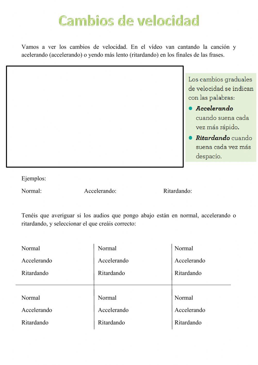 Cambios de velocidad