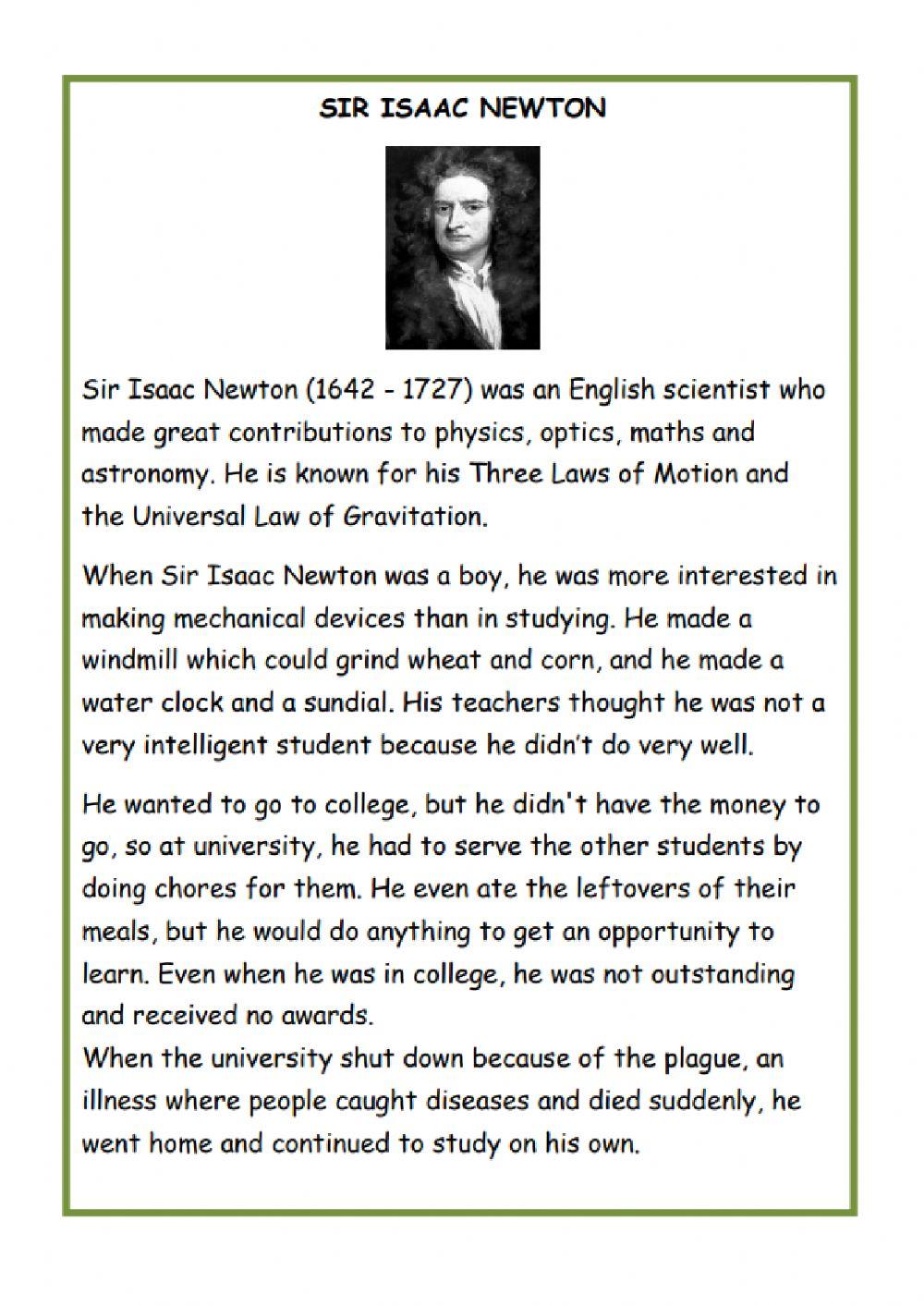 Isaac Newton's life