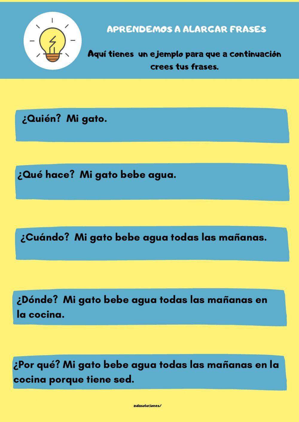 Aprendemos a alargar frases