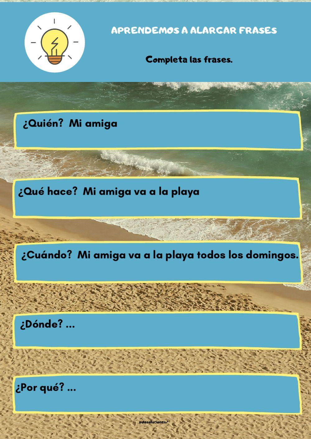 Aprendemos a alargar frases 3