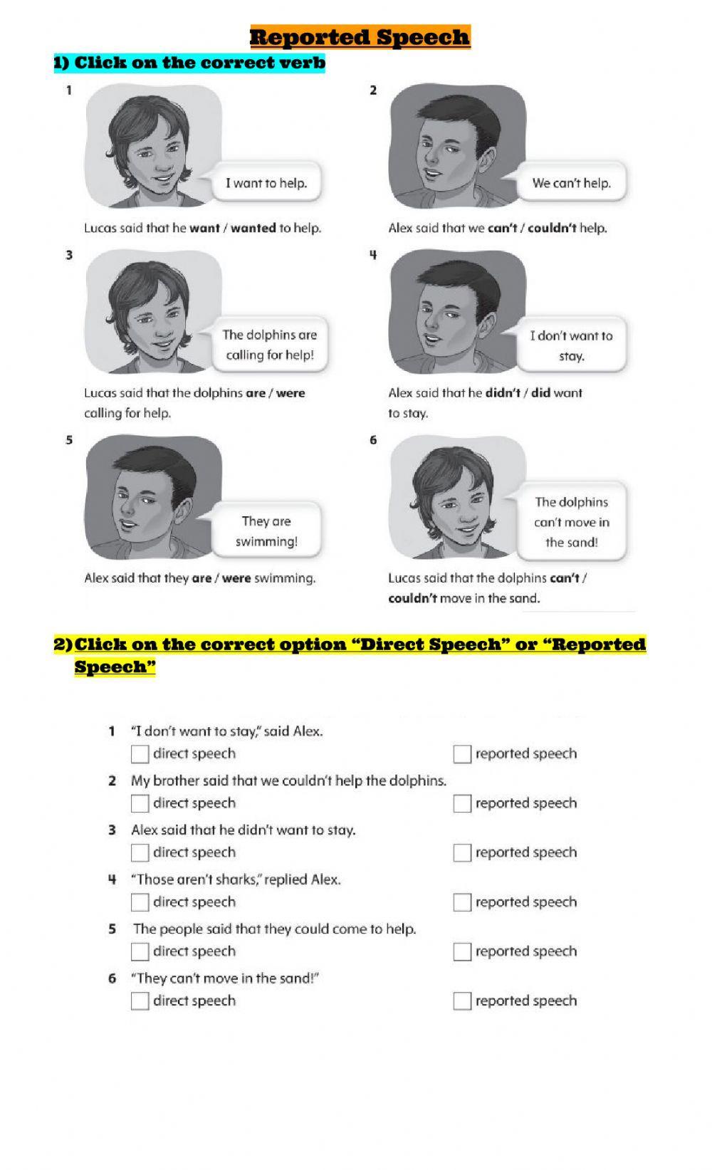 Reported Speech - Simple Present to Simple Past