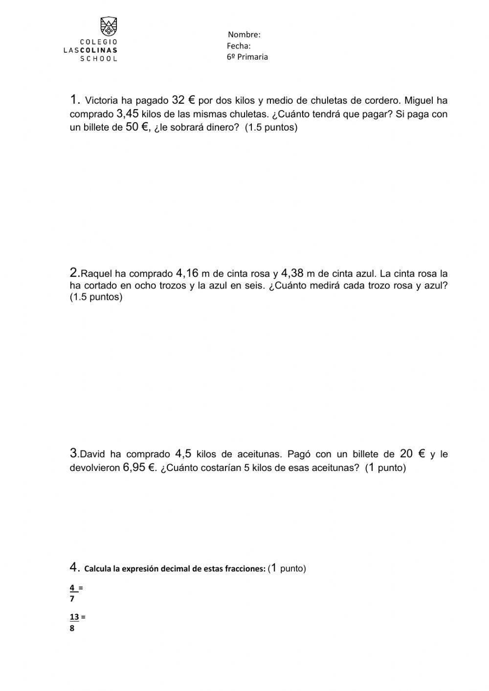 Control Nos. Decimales (:, jerarquía)