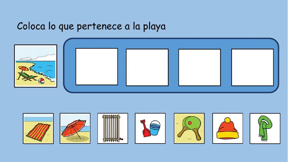 Coloca las cosas de verano