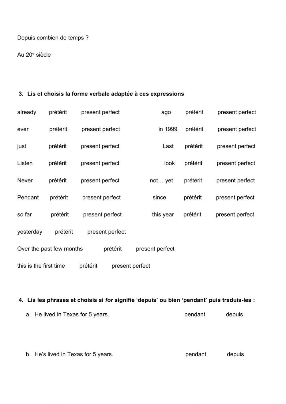Present perfect or past simple