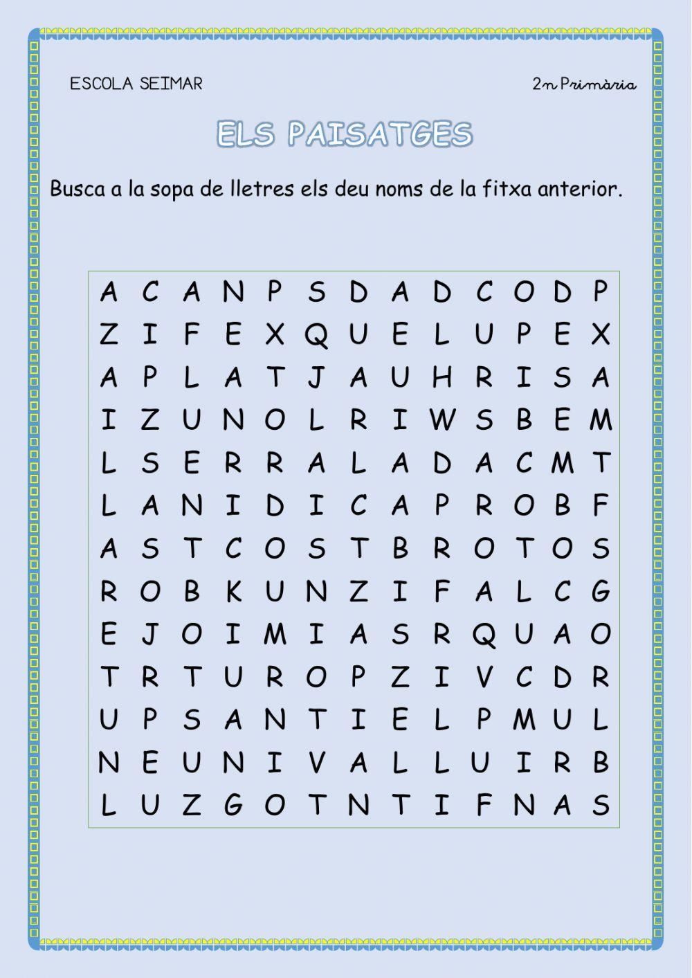 Els paisatges (repàs)