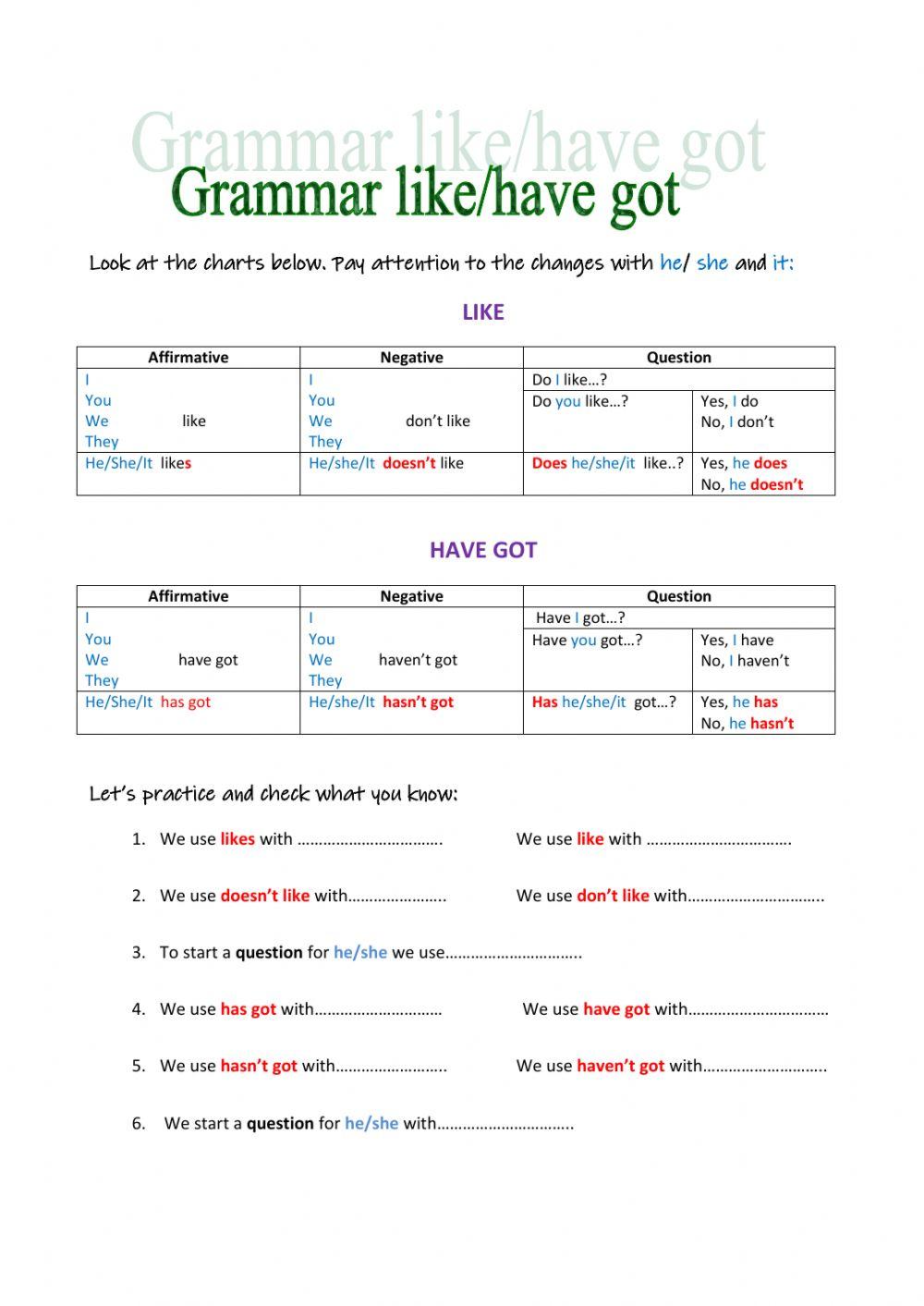 Grammar for 3rd graders