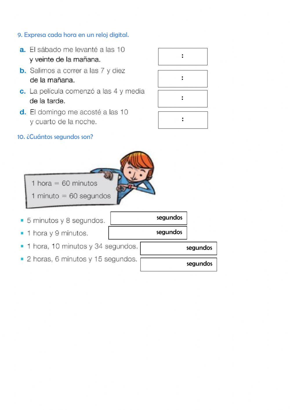 REPASO ACUMULATIVO DEL TEMA 13 DE MATEMÁTICAS (3º de Primaria)