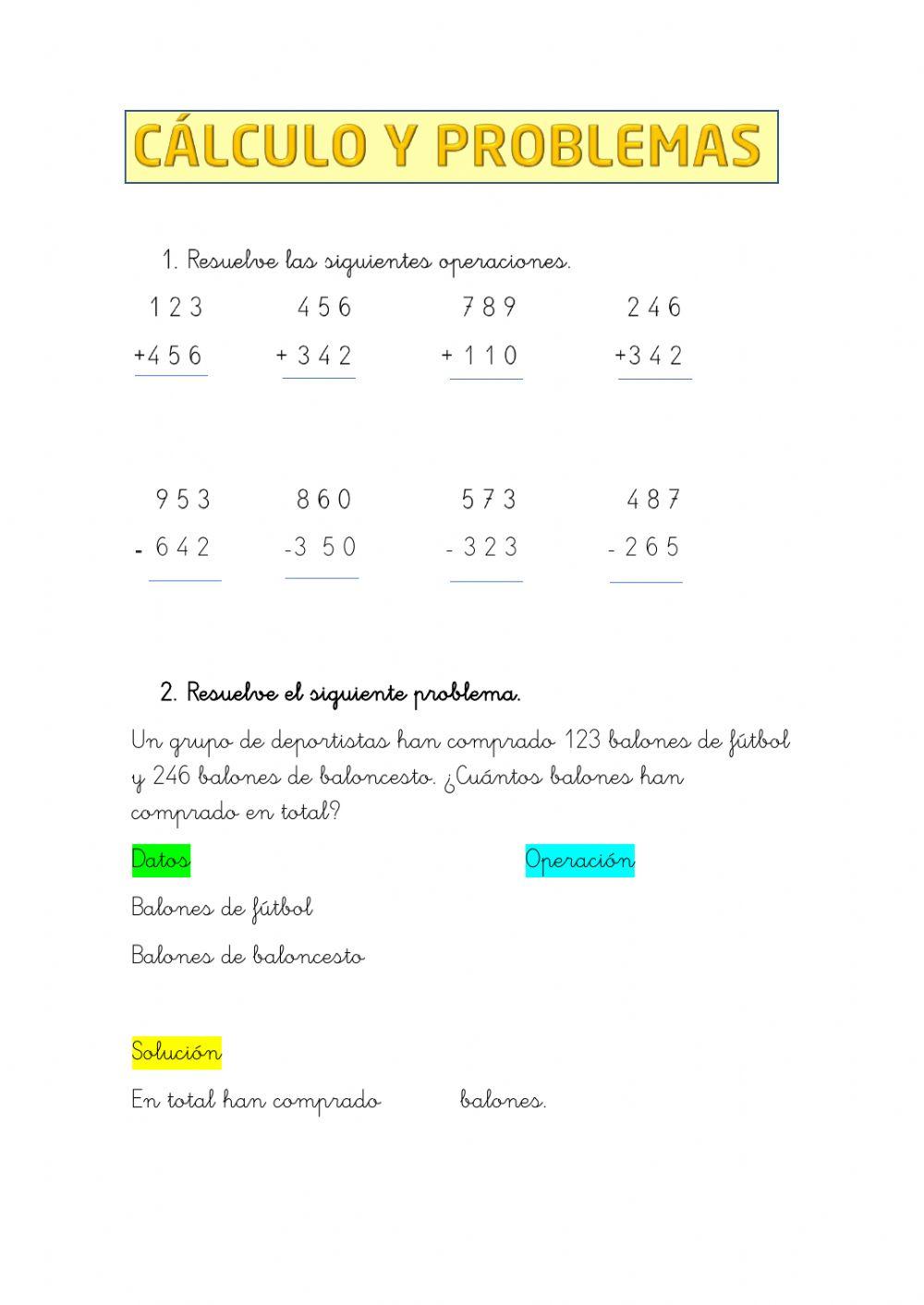 Cálculo y problemas
