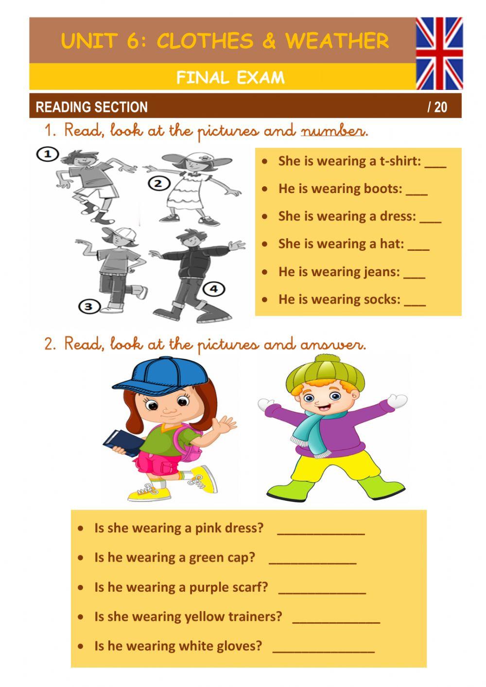 Clothes reading exam Clothes reading exam