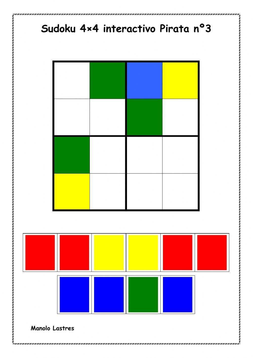 Sudoku 4 por 4 piratas Nº 3