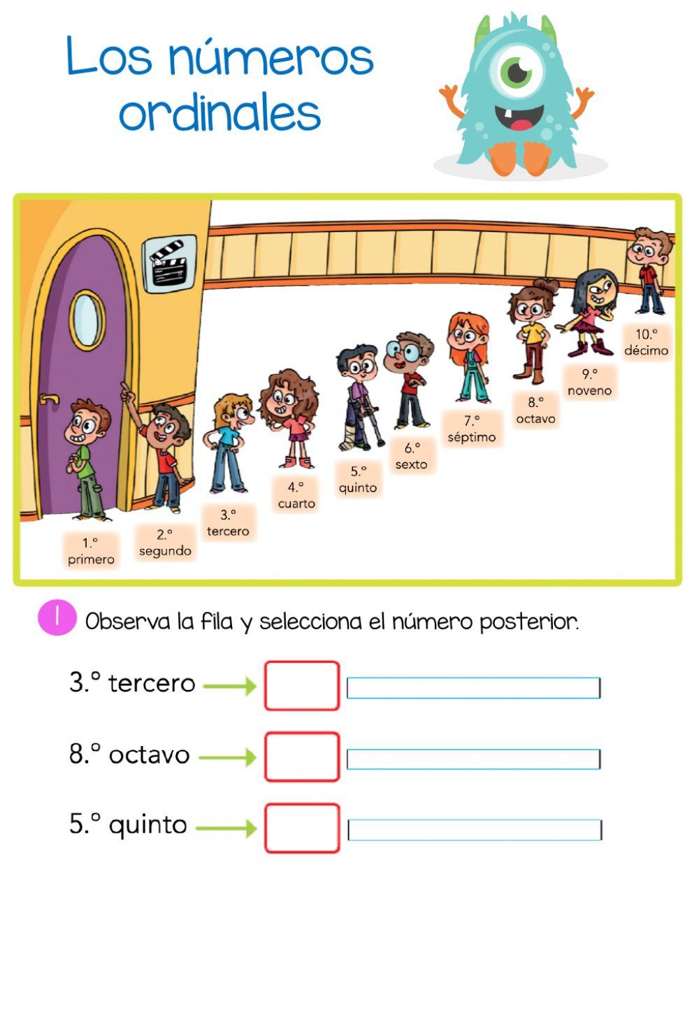 Los números ordinales Los números ordinales