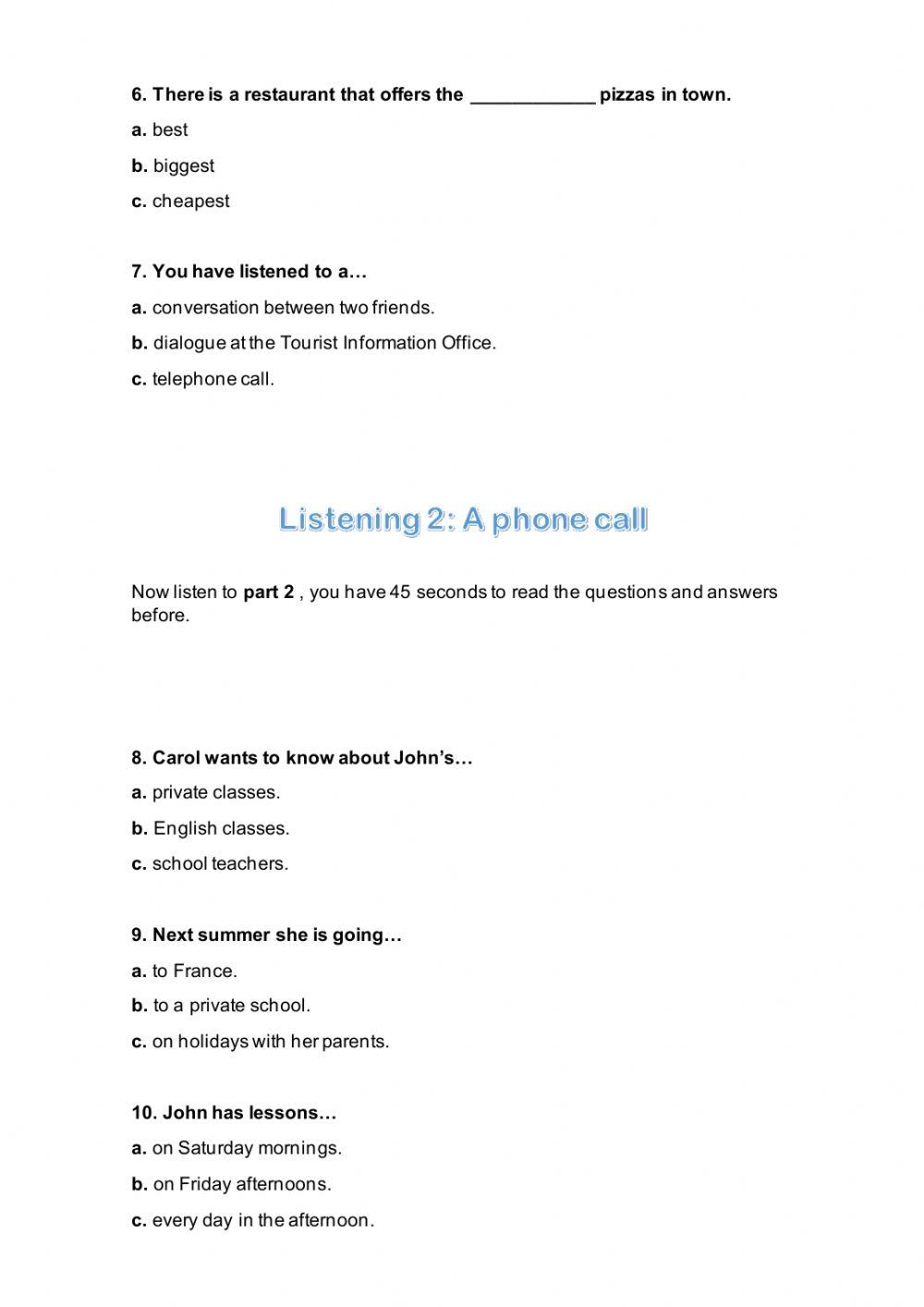 Tourist information & Private lessons