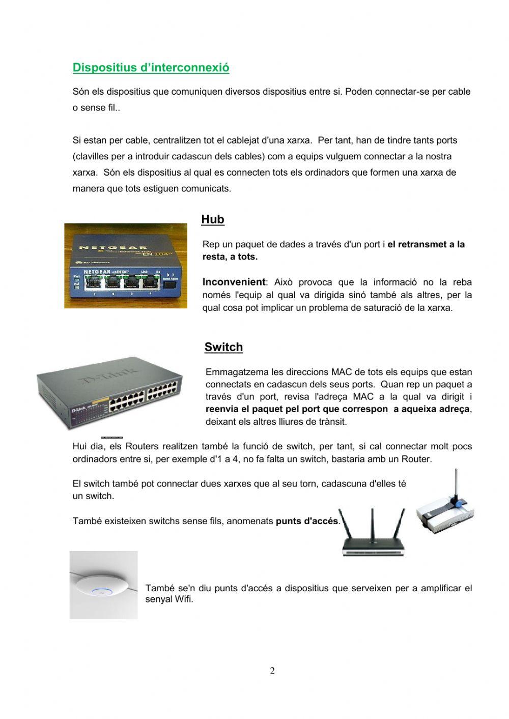 4rt ESO.Teoria(2). Components de les xarxes.