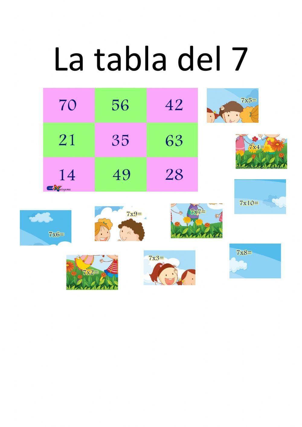 Puzzle tabla del 7