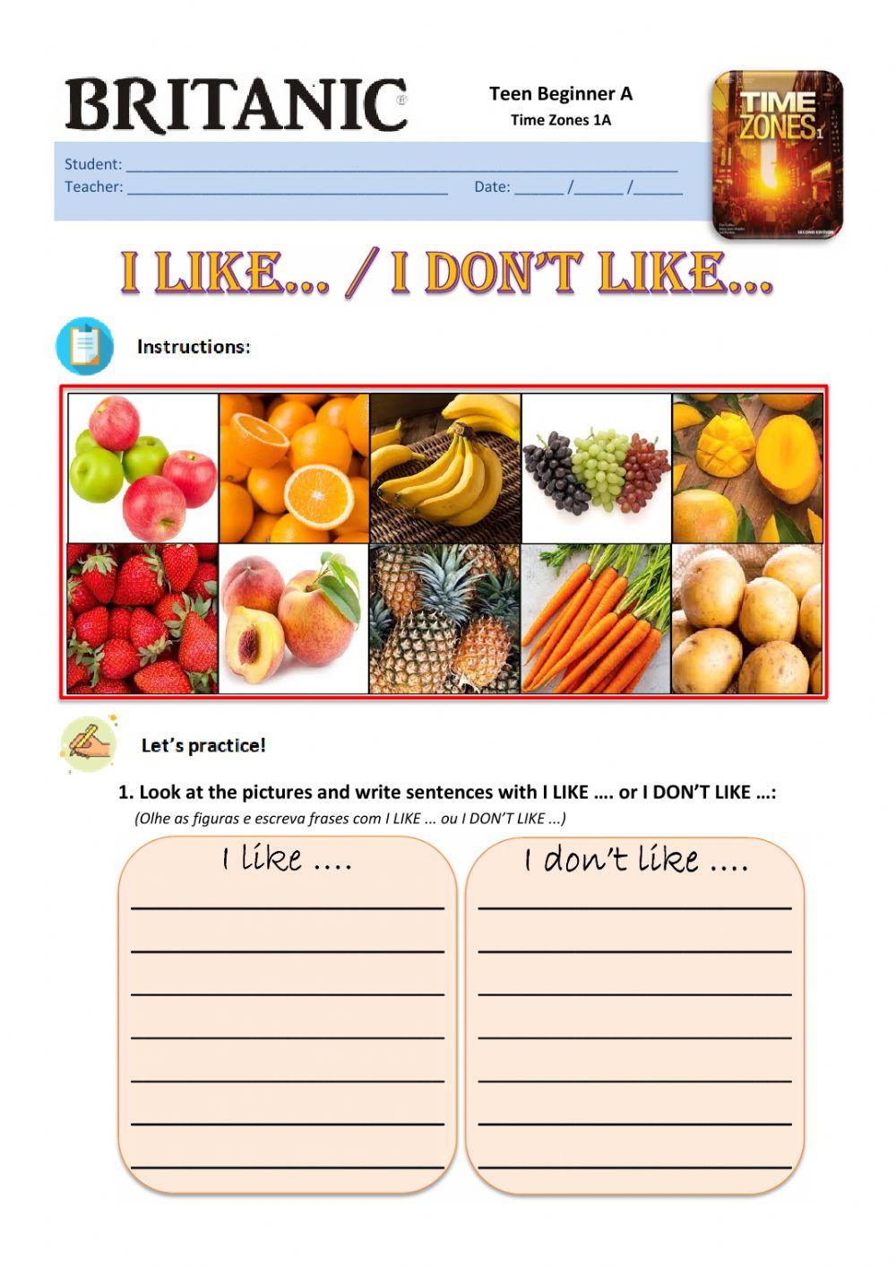 Unit 5 - Fruit and Vegetable vocabulary