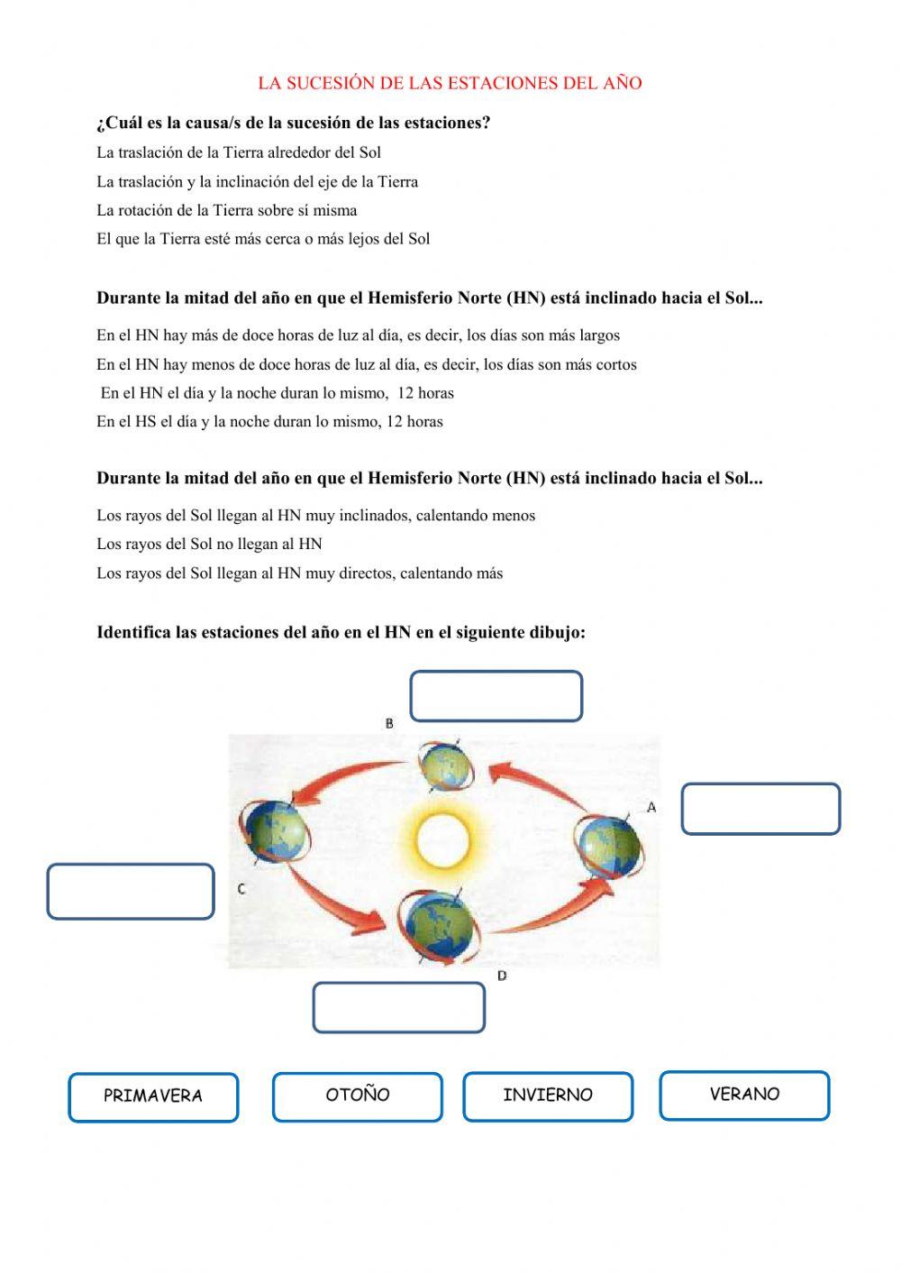 Repaso estaciones, ciclo del agua, atmósfera