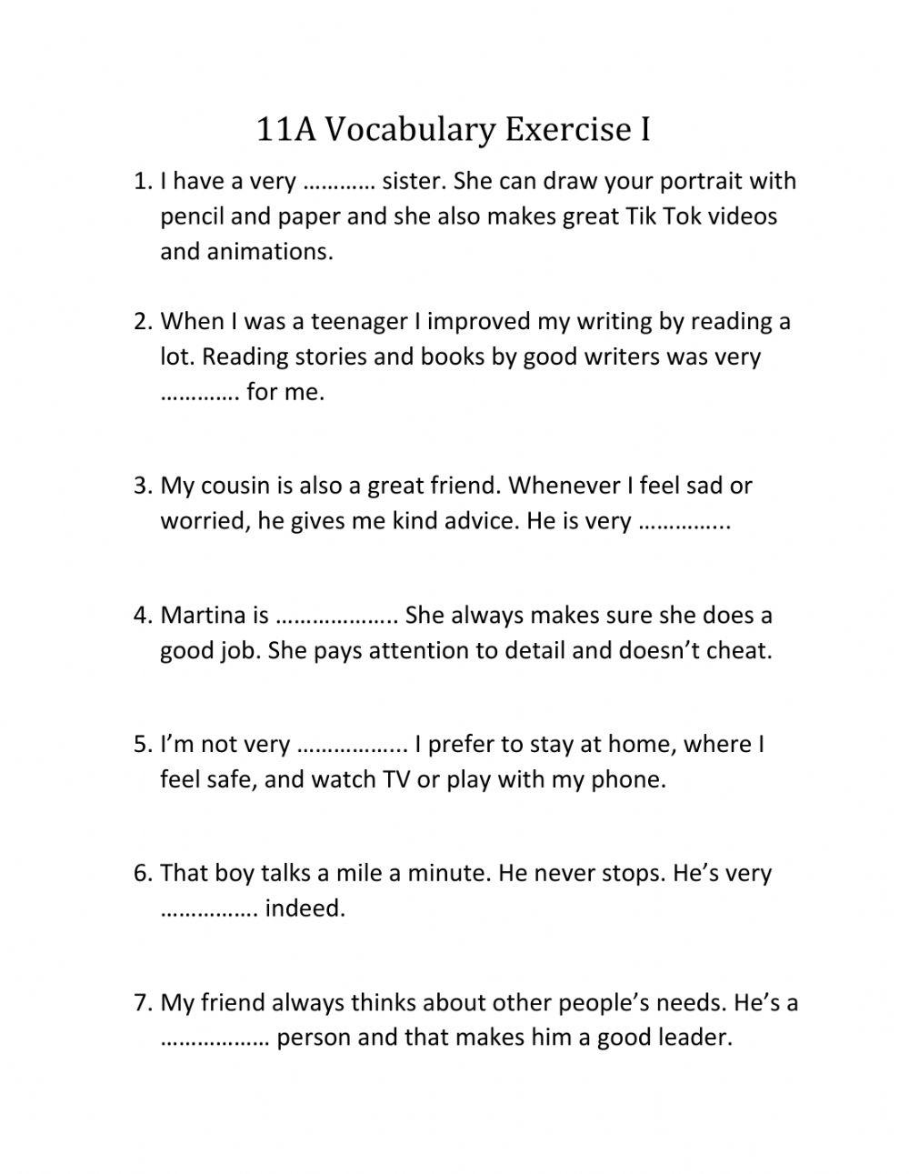 Adjectives of Character