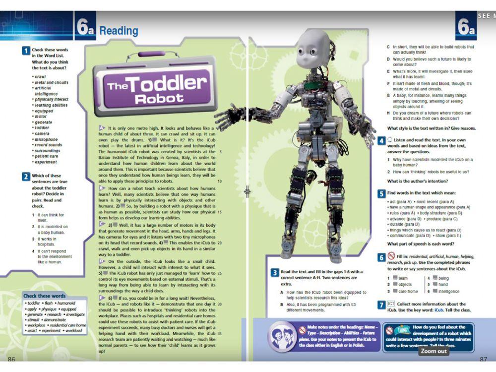 The Toddler robot - reading comprehension