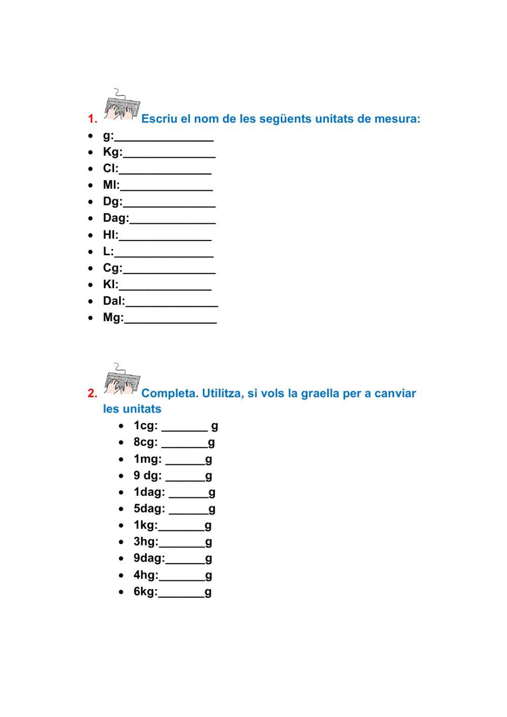 Mesures capacitat i massa