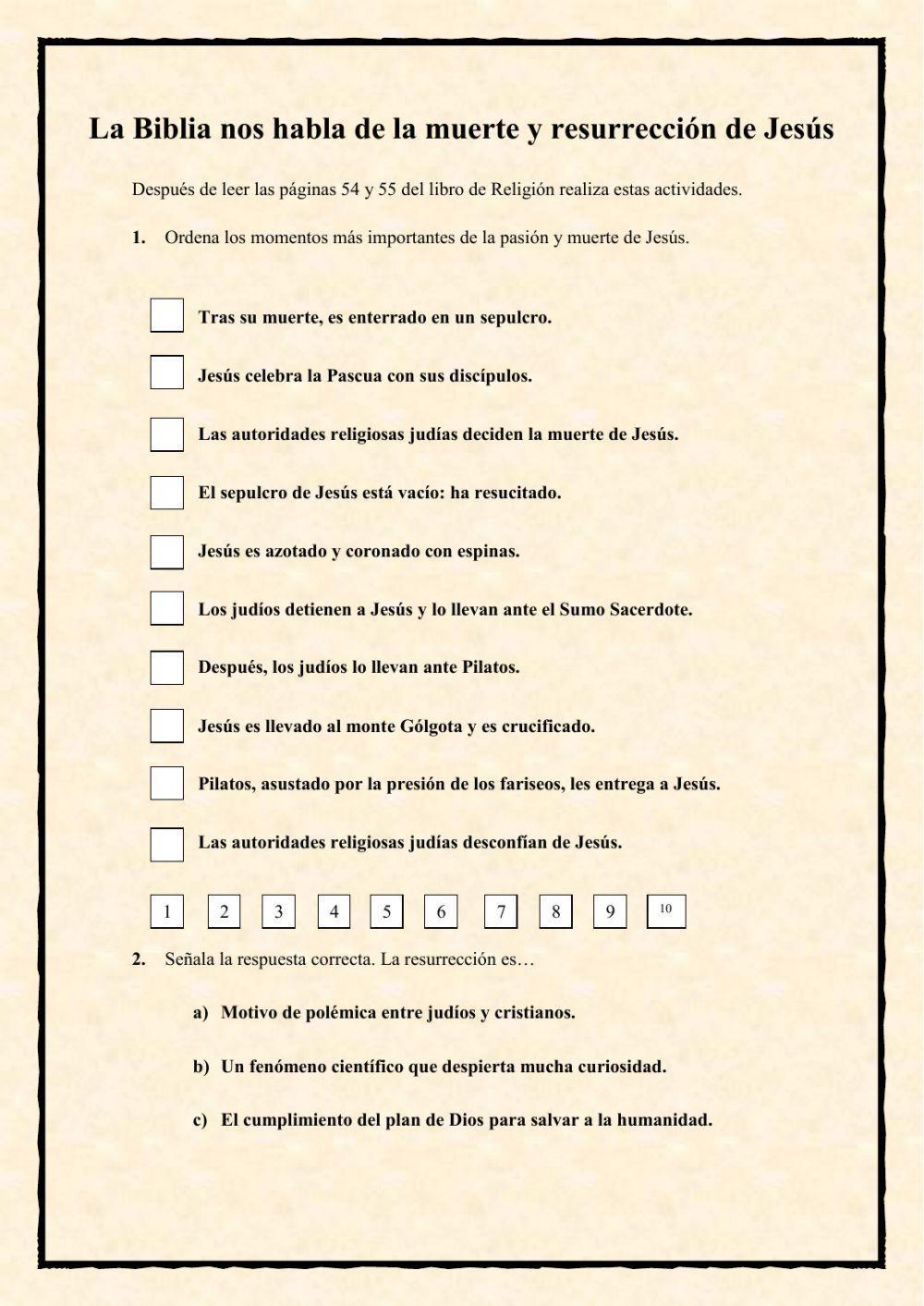 La Biblia nos habla de la muerte y resurrección de Jesús 5º